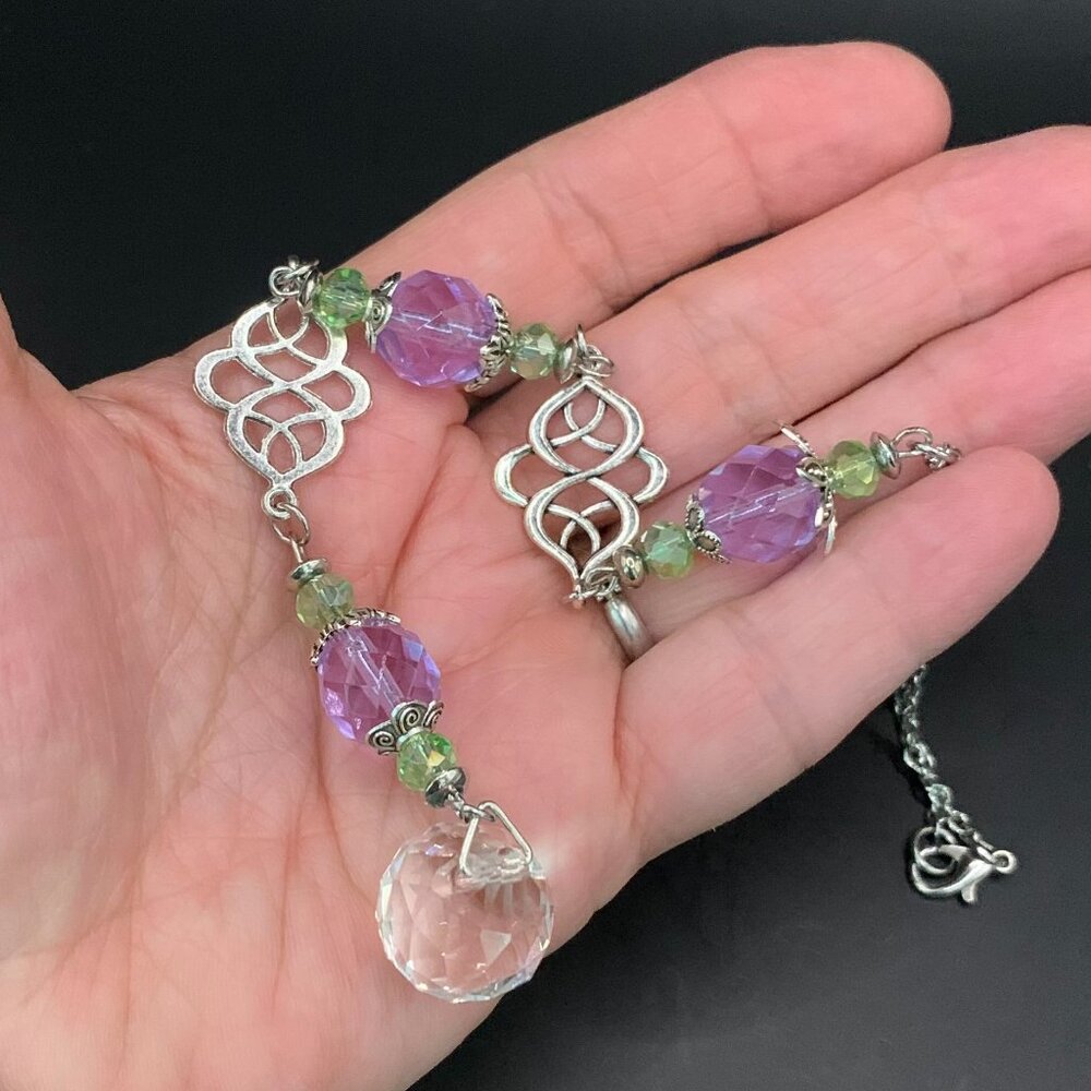 Celtic Style Lavender Purple Light Green Car Charm Suncatcher Prism CC134